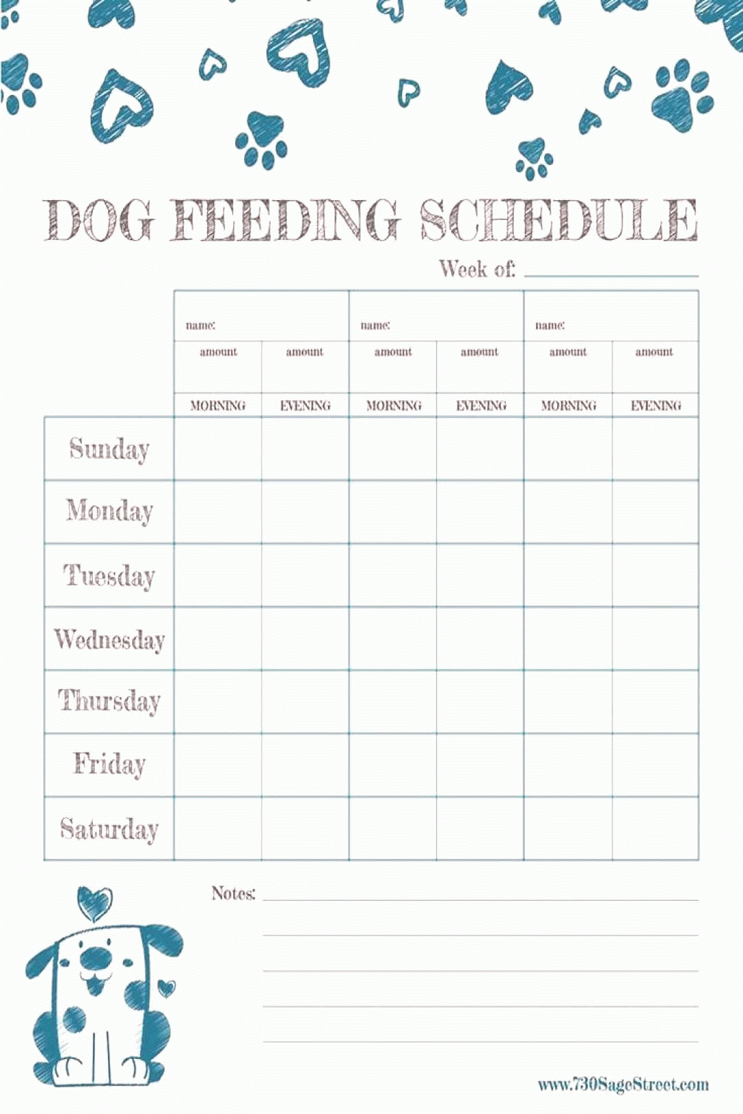 Free Printable Feeding Schedule To Track Your Dogs Food 