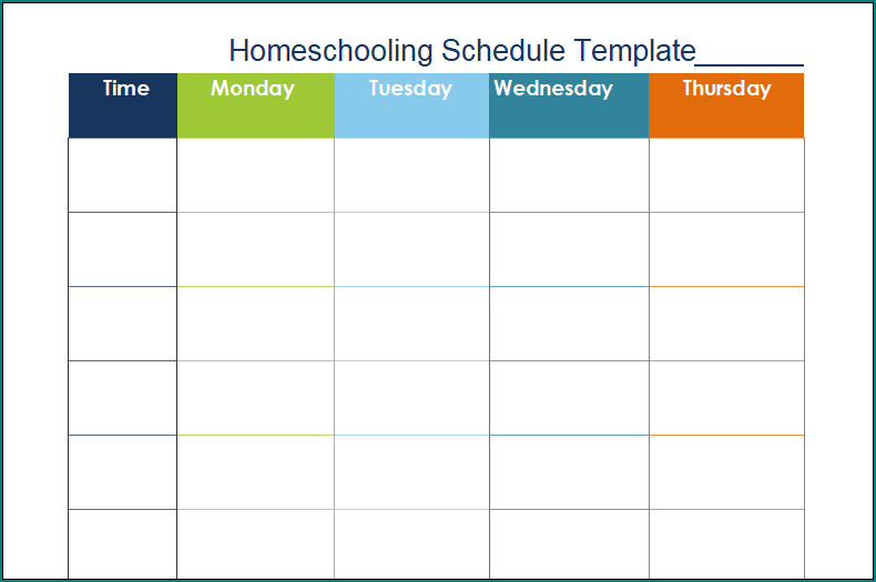 Free Printable Homeschooling Schedule Template Bogiolo