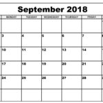Free Printable September 2018 Blank Calendar Free