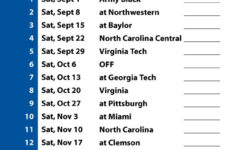 Image Result For Duke Football Printable Schedule For 2018