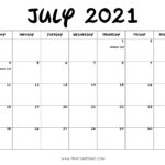 July 2021 Calendar PDF July 2021 Calendar Image Print