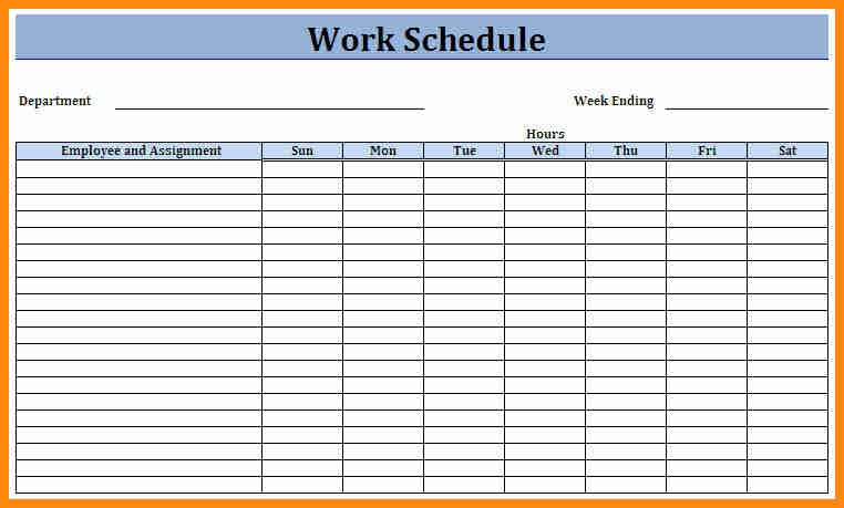 Monthly Employee Schedule Template