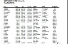 Nba Tnt Schedule Examples And Forms