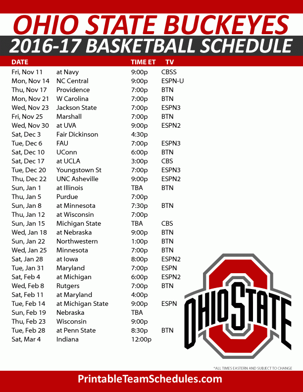 University Of Cincinnati Mens Basketball Printable Schedule