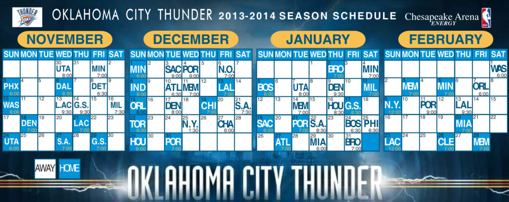 OKC Thunder Basketball Schedule