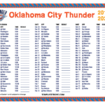 Okc Thunder Schedule 2019 20 Printable TUTORE ORG