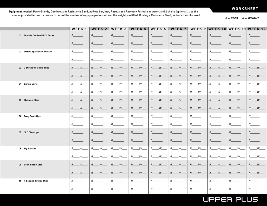 P90X Classic Workout Schedule Sheet Workout Sheets P90x