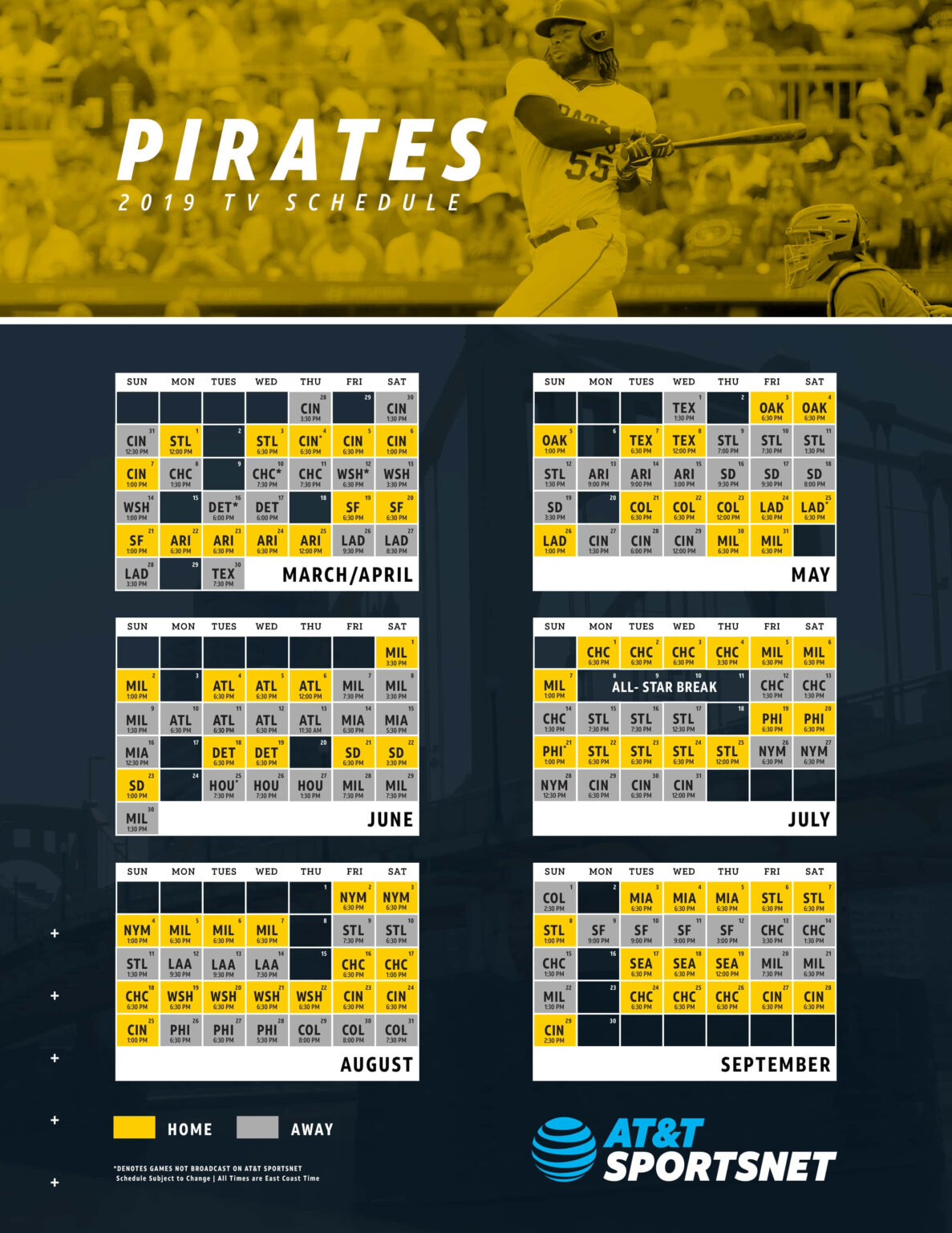 Pirates Schedule AT T SportsNet | Printable Schedule