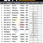 Pittsburgh Steelers 2014 Football Schedule Print