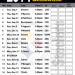 Pittsburgh Steelers 2014 Football Schedule Print