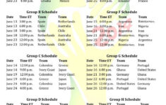 Printable 2014 World Cup Group Schedule World Cup Groups