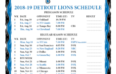 Printable 2018 2019 Detroit Lions Schedule