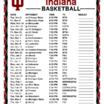Printable 2018 2019 Indiana Hoosiers Basketball Schedule