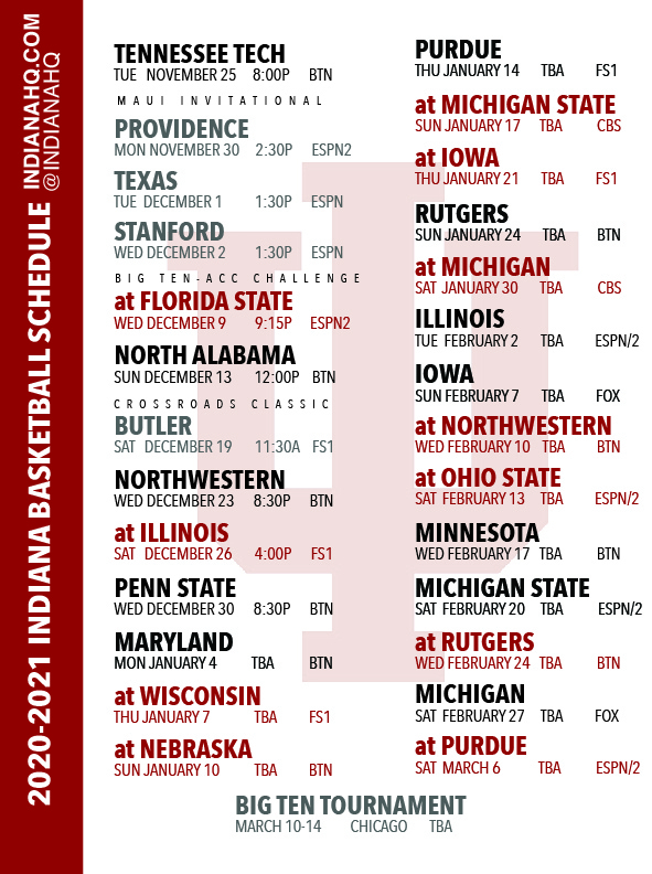 Iu Basketball Schedule 2021 17 Printable - PrintableSchedule.net | Printable Schedule