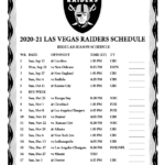 Printable 2020 2021 Las Vegas Raiders Schedule