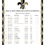 Printable 2020 2021 New Orleans Saints Schedule