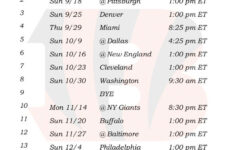 Printable Cincinnati Bengals Schedule 2016 Football