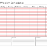 Printable Daily Hourly Schedule Template Schedule