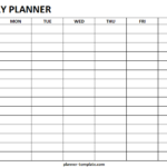 Printable Daily Planner Template Blank Daily Hourly