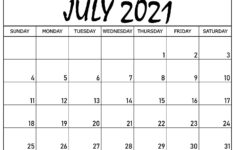 Printable July 2021 Calendar Template Time Management