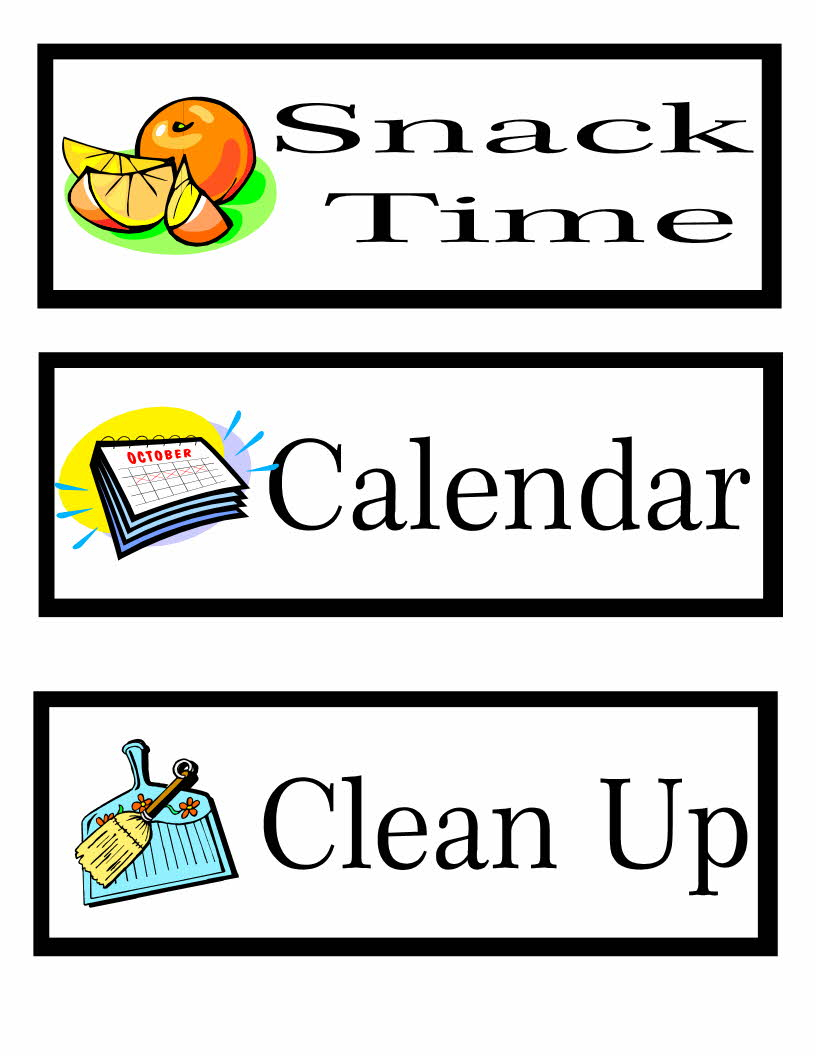 Printable Preschool Schedule Cards Learning To Be A Mom