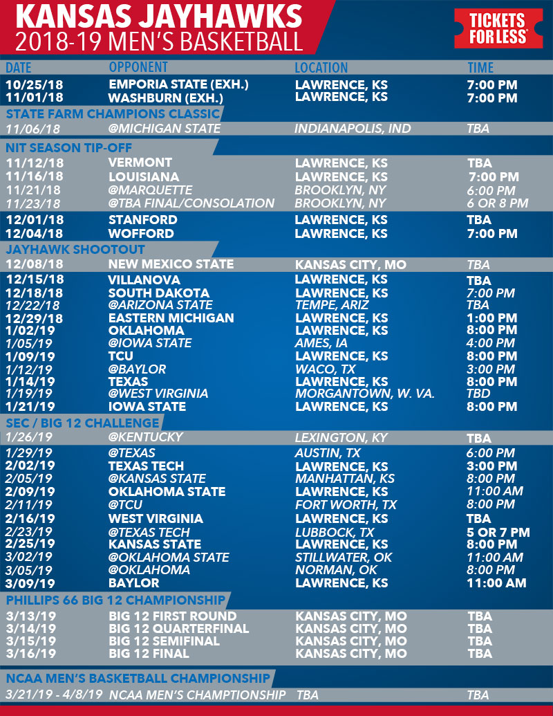 Ku Basketball Schedule 2021 20 Printable - PrintableSchedule.net | Printable Schedule