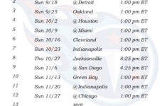 Printable Tennessee Titans Schedule 2016 Football Season