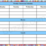Printable Weekly Class Schedule Template Eduzenith