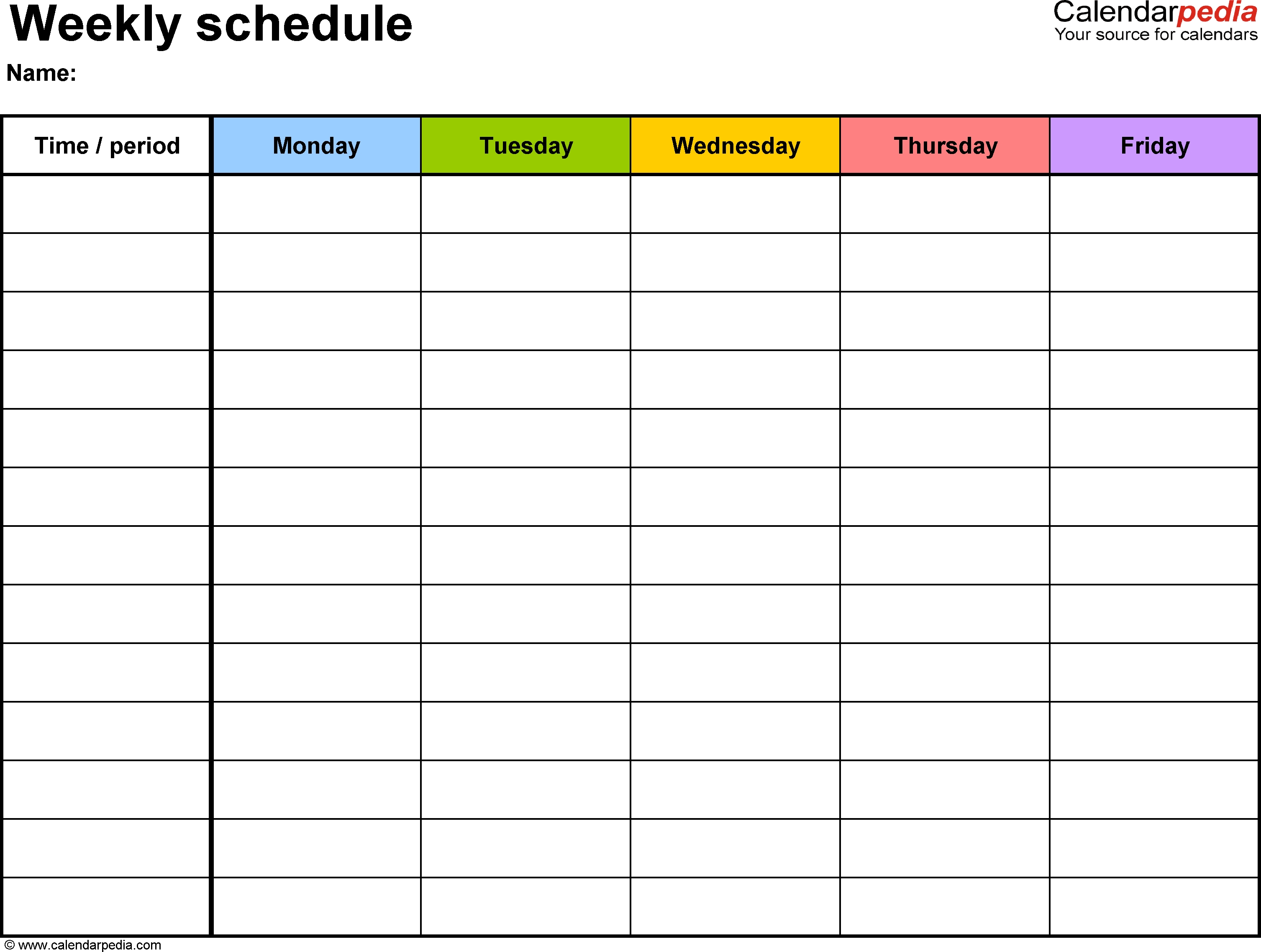 Printable Weekly Planner With Time Slots Calendar 
