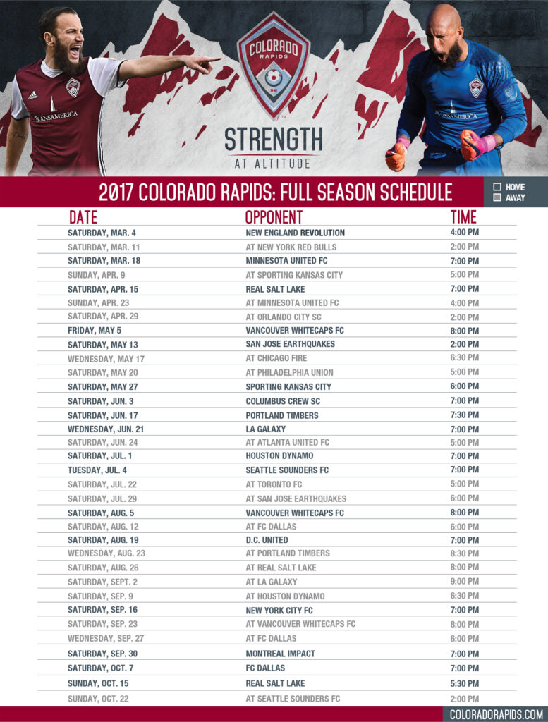 Schedule Colorado Rapids