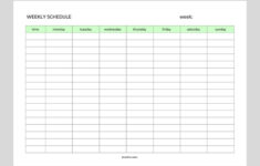 Simple Weekly Schedule Printable
