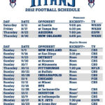 Tennessee Titans Season Schedule Tennessee Titans