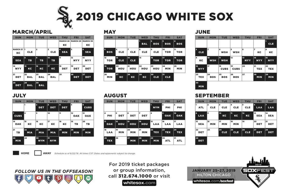 The Best White Sox Printable Schedule Alma Website