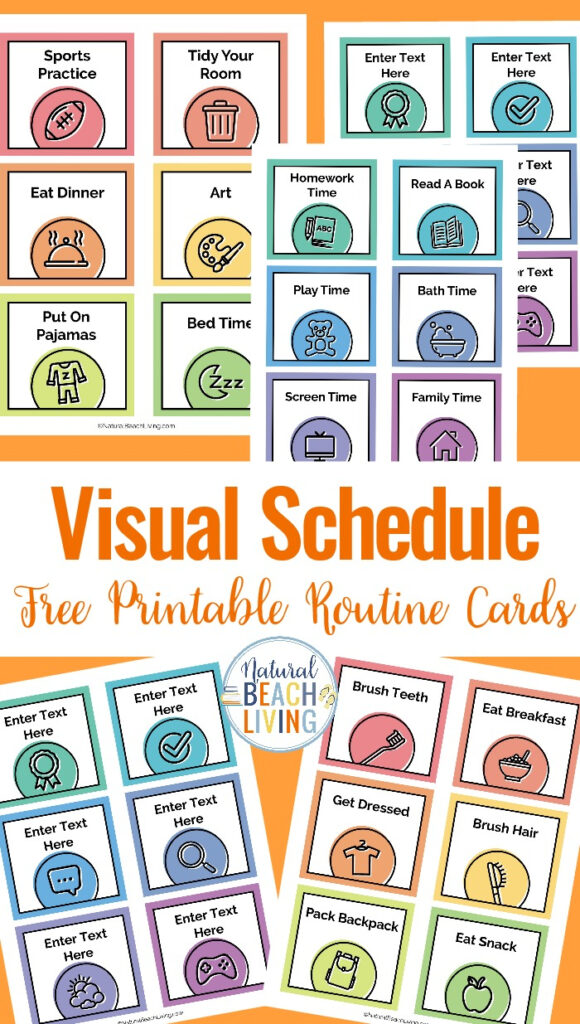 Visual Schedule Free Printable Routine Cards Natural