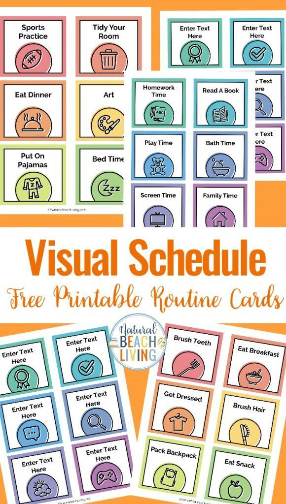 Visual Schedule Free Printable Routine Cards Visual 