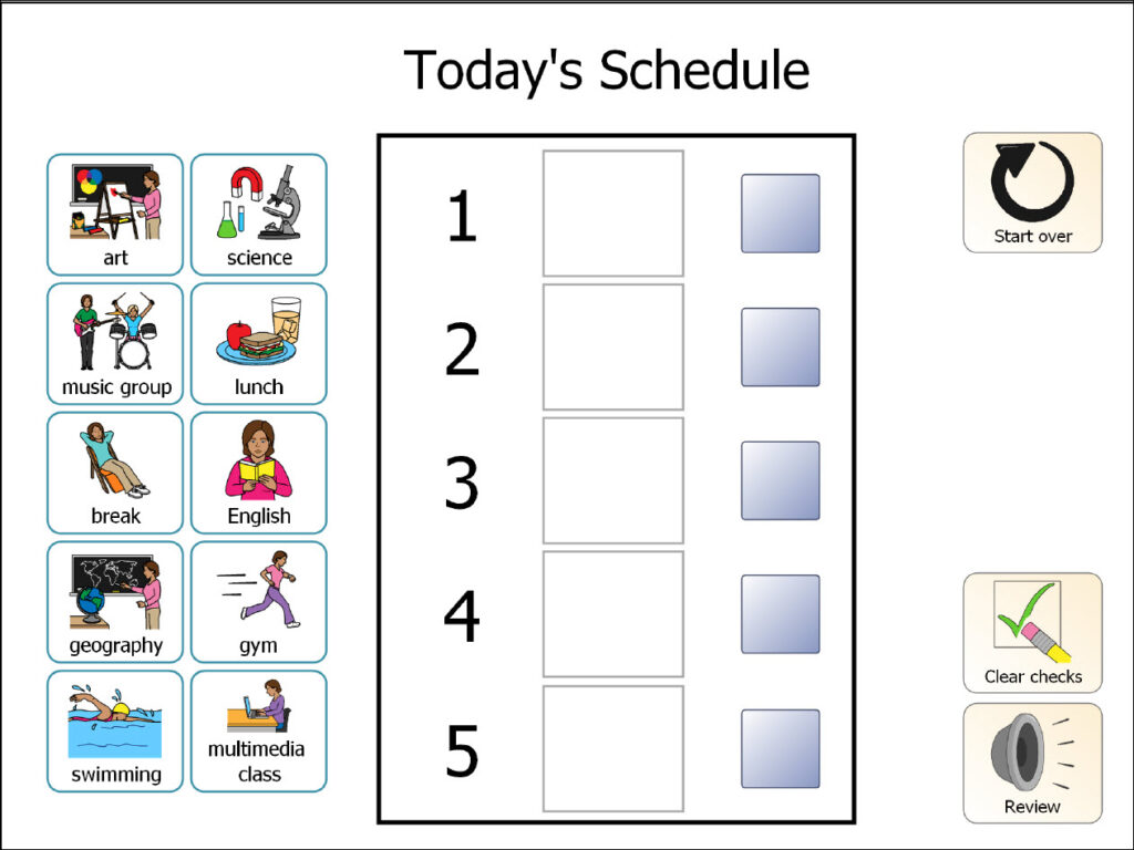 Visual Schedules For Students With Autism Printable