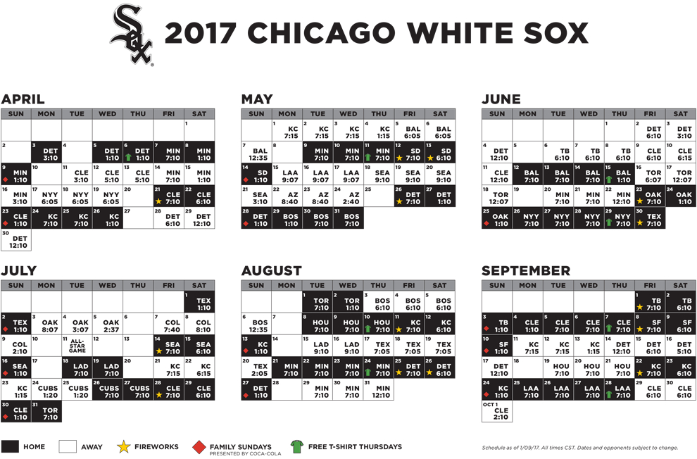 White Sox Printable Schedule PrintableTemplates