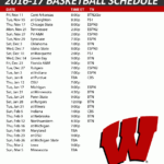 Wisconsin Badgers Basketball Schedule 2016 17 Print Here