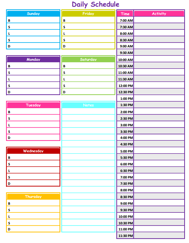 1 2 3 Neat Tidy Daily Schedule Free Printable Daily 