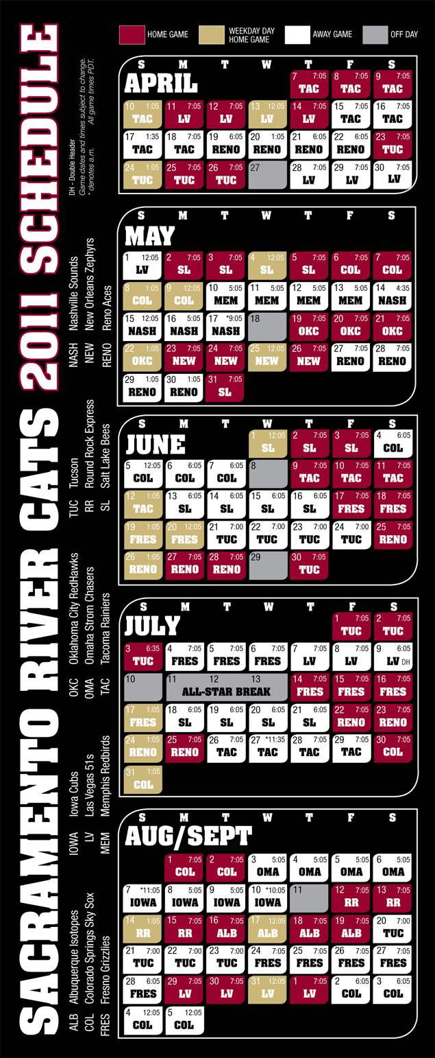 2011 Schedule Sacramento River Cats Schedule