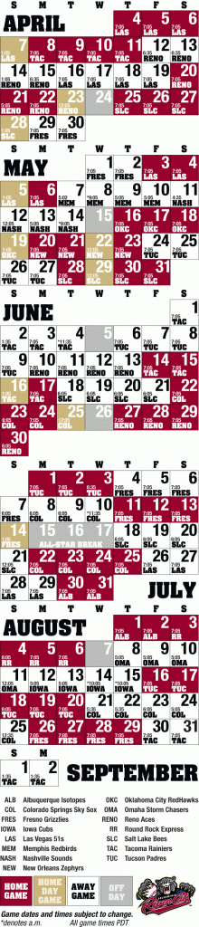 2013 Schedule Sacramento River Cats Schedule