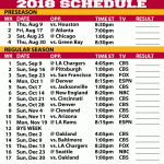 2018 19 Kansas City Chiefs Printable Schedule Chiefs