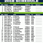 2018 19 Seattle Seahawks Printable Schedule Seattle