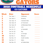 2018 Printable Florida Gators Football Schedule Florida