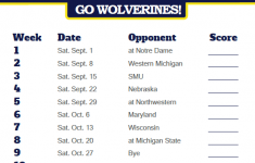 2018 Printable Michigan Wolverines Football Schedule