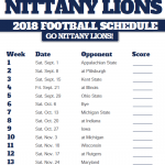 2018 Printable Penn State Nittany Lions Football Schedule
