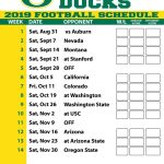 2019 Printable Oregon Football Schedule Oregon Ducks