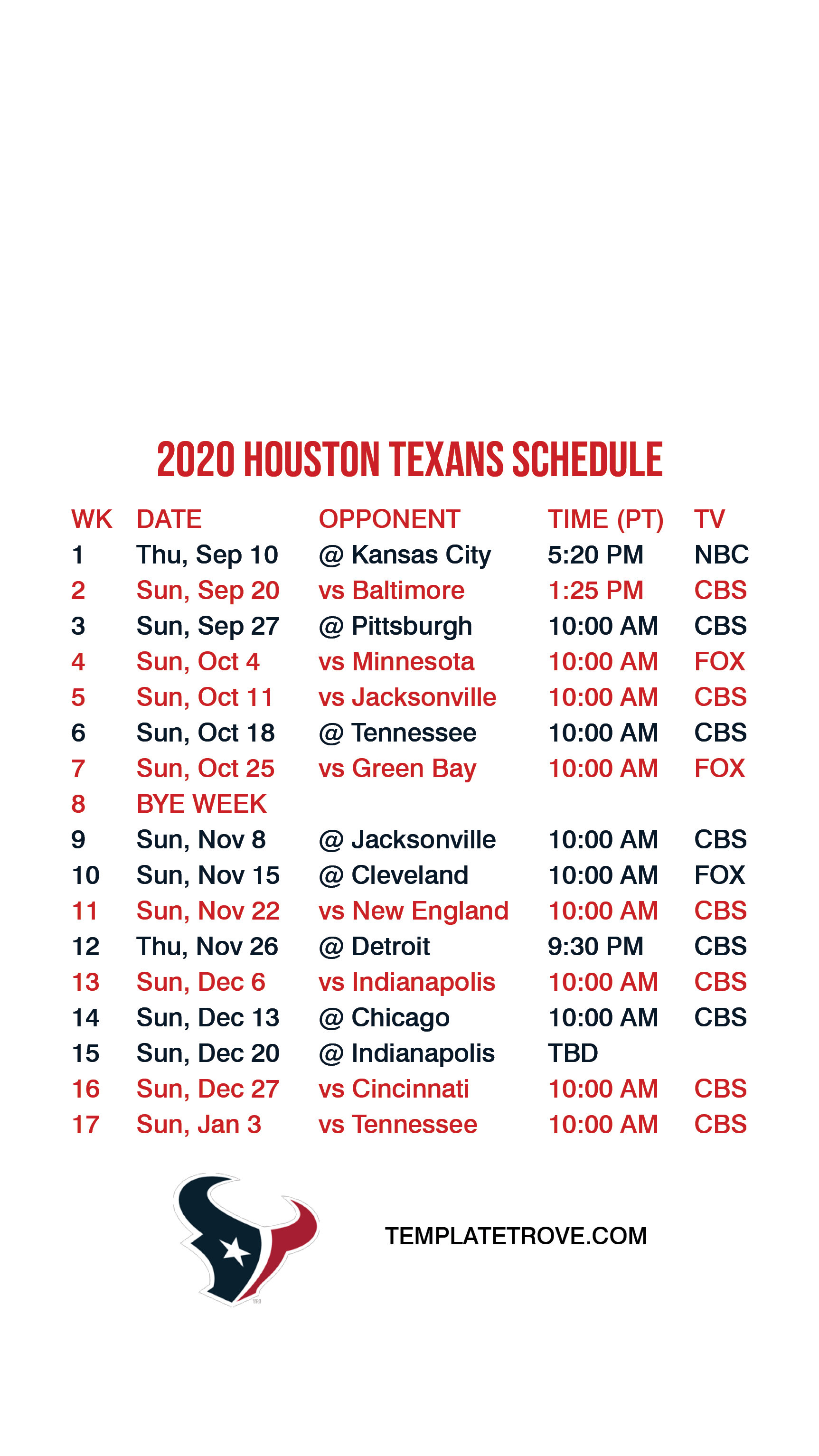 2020 2021 Houston Texans Lock Screen Schedule For IPhone 6 