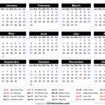 2021 Calendar Holidays And Observances Printable