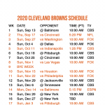 2021 Cleveland Browns Schedule Printable
